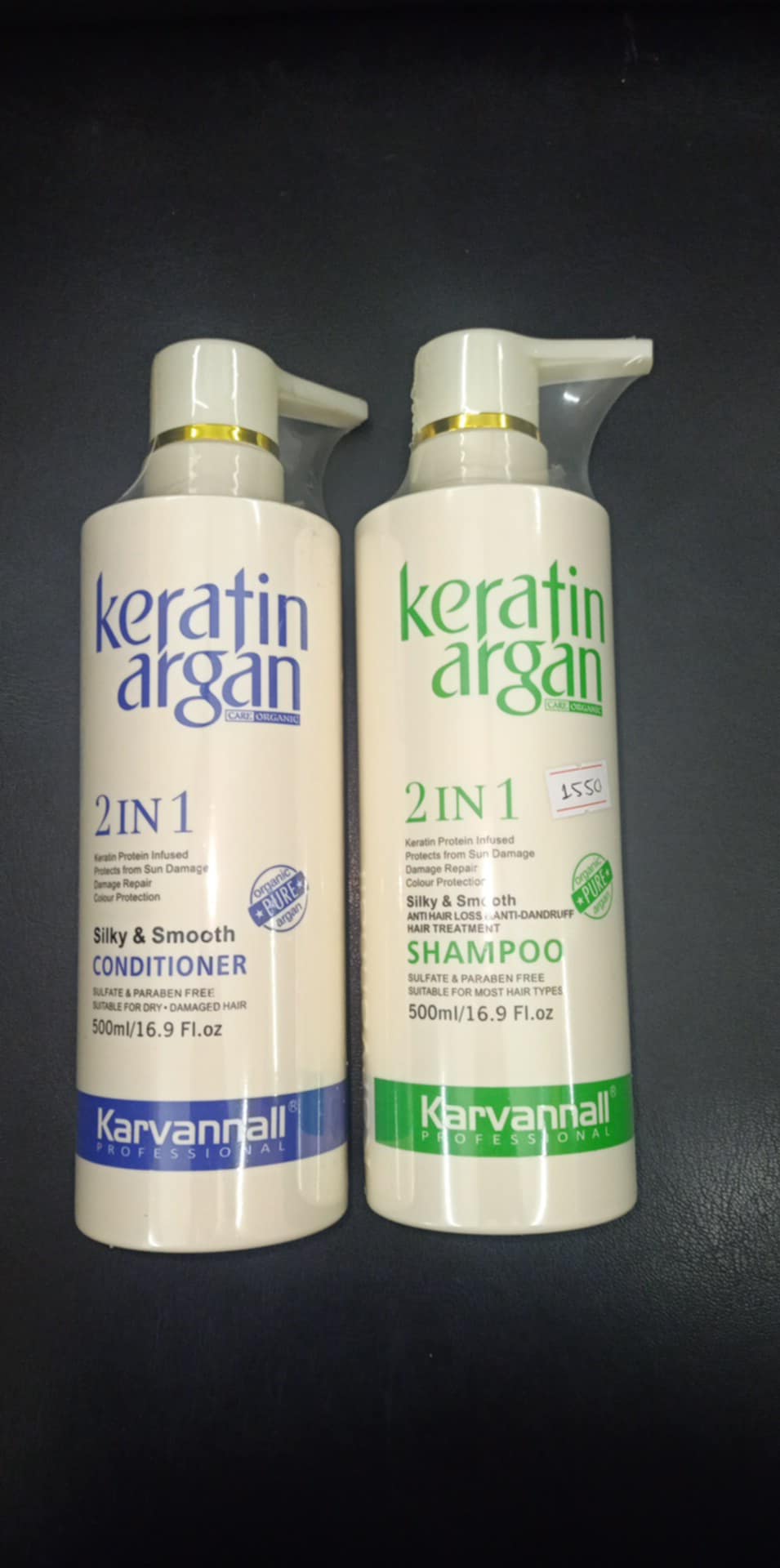 Keratin Argan silky and Smooth  Shampoo and Conditioner Combo 